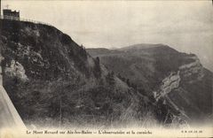 VINTAGE POSTCARD the Revard Mount on Aix Les Bains L Observatory and the Cornice