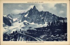 VINTAGE POSTCARD Chamonix Mont Blanc Montanvert and switches Thickly