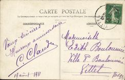 VINTAGE POSTCARD the Vosges Pittoresques high Monument has Etival with the victims of the war