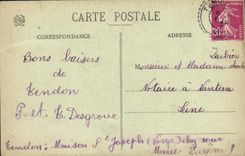 VINTAGE POSTCARD Tendon Large cascade by large water