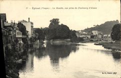 POSTAL Epinal de la VENDIMIA el Mosela vista del suburbio D Alsacia