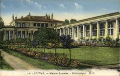 Biblioteca romana de la casa de Epinal de la POSTAL de la VENDIMIA