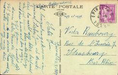 POSTAL Epinal de la VENDIMIA la roca acentuada con la tapa del Mosela