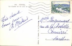 POSTAL Vittel de la VENDIMIA el casino y una esquina del parque