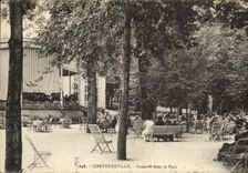 VINTAGE POSTCARD Contrexeville Concert In the Park