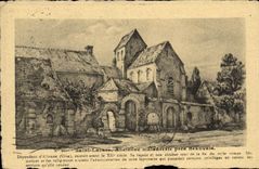 Cierre santo Beauvais del maladrery de Lazare de la POSTAL de la VENDIMIA viejo