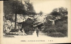 VINTAGE POSTCARD Creil the Cave of cry cry L Hermit