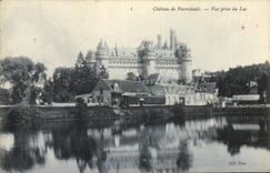 POSTAL Pierrefonds de la VENDIMIA del castillo vista del lago