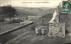 VINTAGE POSTCARD Winnowing machine Pilgrimage of co  Madeleine Children
