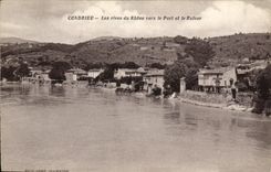VINTAGE POSTCARD Condrieu Banks of the Rhone Towards the Port and Rafour