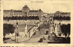 VINTAGE POSTCARD Artistic Lyon the bridge of L university faculties