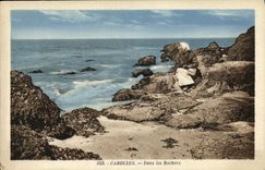 VINTAGE POSTCARD Carolles In the Rocks Woman