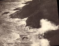 VINTAGE POSTCARD Carolles Heavy swell to the point of Lude