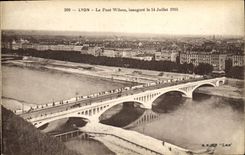 VINTAGE POSTCARD Lyon the Wilson Bridge inaugurates on July 14th  1918