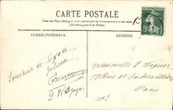 VINTAGE POSTCARD Lyon Places Composts Bartholdi Fountain and Town hall