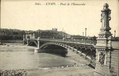 VINTAGE POSTCARD Lyon Bridge of L University