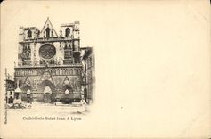 VINTAGE POSTCARD Cathedrale Jean Saint has Lyon