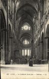 VINTAGE POSTCARD Lyon the Cathedral Holy Interior Jean