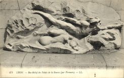 VINTAGE POSTCARD Low Lyon Relief of the Palate of the Vermare Stock Exchange