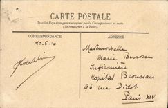 VINTAGE POSTCARD Lyon the Saone Bridge of the Law courts Boat