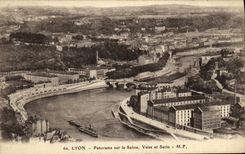 VINTAGE POSTCARD Lyon Panorama on the Saone Waltz and Canary
