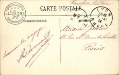 VINTAGE POSTCARD Lyon International exhibition Living room of L Furnishing Tapestries of the Goblins