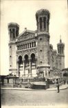 VINTAGE POSTCARD Lyon Frontage of Notre Dame de Fourviere