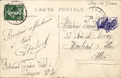 VINTAGE POSTCARD Souvenier D Issoire Barrel of wine