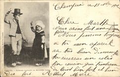 VINTAGE POSTCARD Issoire Peasants Dancing the Faggot 1830