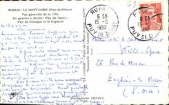 VINTAGE POSTCARD the Mount Gilds View city From left to right Puy de Sancy Puy de Cliergue and the Capuchin