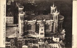 VINTAGE POSTCARD Lyon Basilica of NR D of Fouviere Seen prsy in the Plane