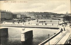 VINTAGE POSTCARD Lyon the Saone and the Russet red Cross