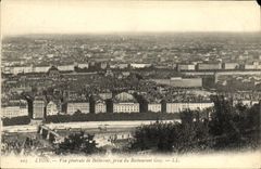 VINTAGE POSTCARD Lyon View of Bellecour taken of the Gay Restaurant