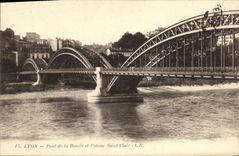 VINTAGE POSTCARD Lyon Bridge of the Loop and Holy Slope Clearly