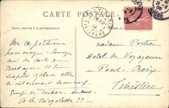 VINTAGE POSTCARD Lyon Bridge of Tilsitt Cathedral and Coteau of Fourviere