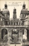 VINTAGE POSTCARD Lyon L town hall Dimensions theater