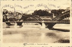 VINTAGE POSTCARD Lyon Bridge of the Mouth