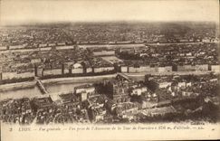 VINTAGE POSTCARD Lyon View Seen from of the Tower of Fourviere