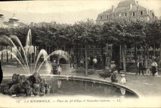 VINTAGE POSTCARD Bourboule Places Jet D Eau and New Galleries