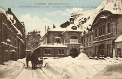 VINTAGE POSTCARD Bourboule under snow the place of L Choussy establishment in winter