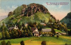 VINTAGE POSTCARD Bourboule Rock and Village of Chateauneuf
