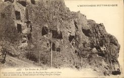 VINTAGE POSTCARD Caves of Jonas Caves curious creusees in the side about Puy Saint Pierre close Cheix