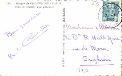 POSTAL MODERNA catarata del puente de Chouvigny de la opinion de Menat