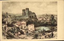 VINTAGE POSTCARD Lyon the old Lyonese of 1550 has 1800 Sight of the castle of L Arbresle
