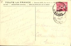 VINTAGE POSTCARD Arcachon Effect Against Day on the Basin Boat