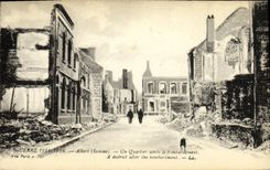 VINTAGE POSTCARD Albert a district after the Militaria bombardment