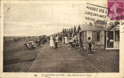 VINTAGE POSTCARD Cayeux On Sea Cabins and the Beach