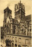 VINTAGE POSTCARD Caen L Church St Jean and the leaning tower