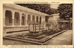 CPA Exposition des Arts Decoratifs Modernes Paris 1925 Jardin des Oiseaux et Pavillon de l Office National du Vin 