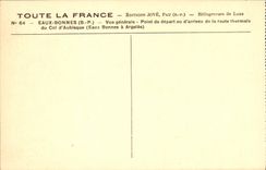 VINTAGE POSTCARD Good Water View Starting point or D arrived of the thermal road of the collar D Aubisque